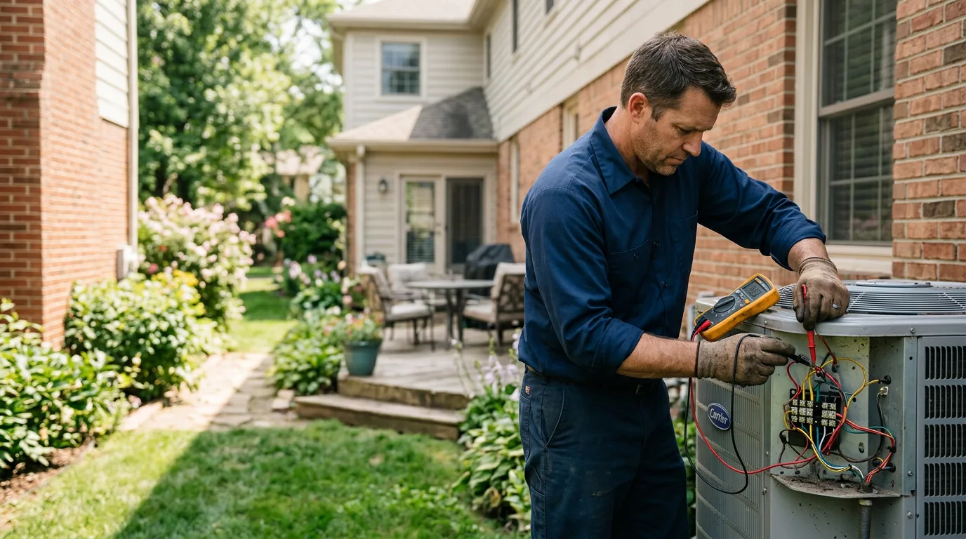 HVAC technician working near Tahlequah, OK